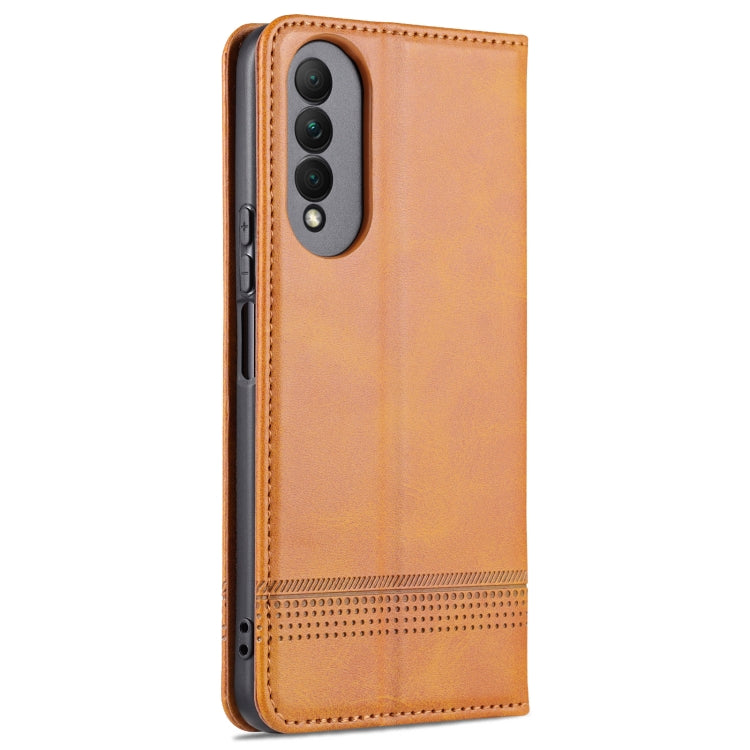 For Honor X20 SE AZNS Magnetic Calf Texture Horizontal Flip Leather Case with Card Slots & Holder & Wallet(Light Brown) - Honor Cases by AZNS | Online Shopping UK | buy2fix