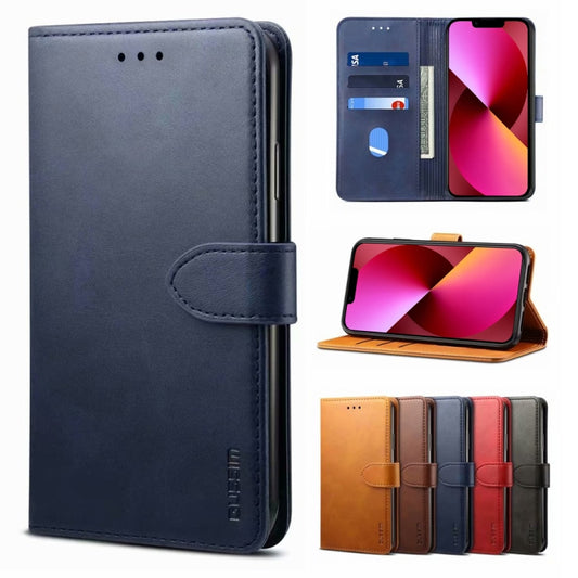 For iPhone 13 GUSSIM Business Style Horizontal Flip Leather Case with Holder & Card Slots & Wallet(Blue) - iPhone 13 Cases by GUSSIM | Online Shopping UK | buy2fix