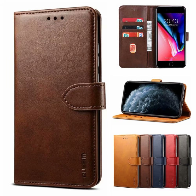 For iPhone 13 Pro Max GUSSIM Business Style Horizontal Flip Leather Case with Holder & Card Slots & Wallet (Brown) - iPhone 13 Pro Max Cases by GUSSIM | Online Shopping UK | buy2fix