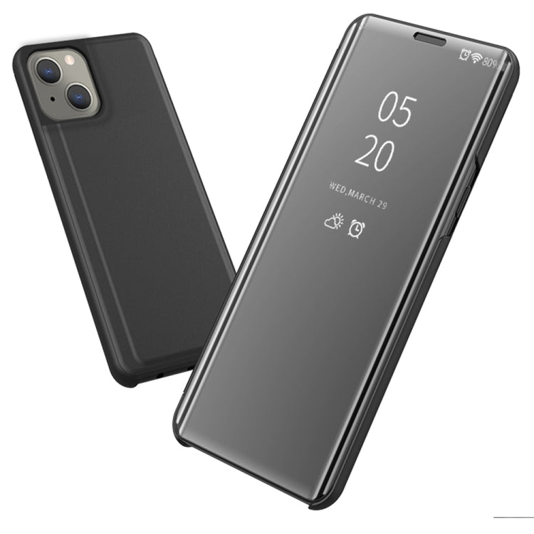 For iPhone 13 mini Plated Mirror Horizontal Flip Leather Case with Holder (Purple Blue) by buy2fix