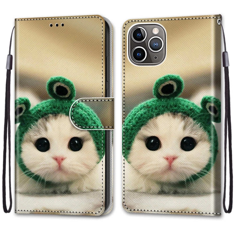 For iPhone 13 mini Coloured Drawing Cross Texture Horizontal Flip PU Leather Case with Holder & Card Slots & Wallet & Lanyard (Frog Kitten) by buy2fix