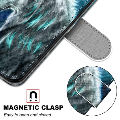 For iPhone 13 Coloured Drawing Cross Texture Horizontal Flip PU Leather Case with Holder & Card Slots & Wallet & Lanyard(Contemplative Wolf) - iPhone 13 Cases by buy2fix | Online Shopping UK | buy2fix