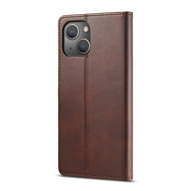 For iPhone 13 LC.IMEEKE Calf Texture Horizontal Flip Leather Case with Holder & Card Slots & Wallet(Brown) - iPhone 13 Cases by LC.IMEEKE | Online Shopping UK | buy2fix