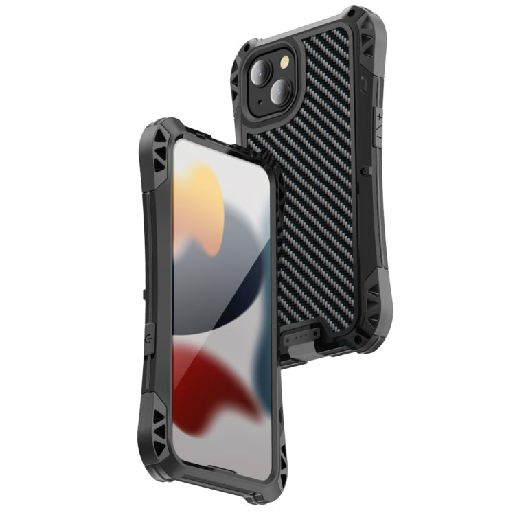 For iPhone 13 mini R-JUST AMIRA Shockproof Dustproof Waterproof Metal Protective Case (Black) - iPhone 13 mini Cases by R-JUST | Online Shopping UK | buy2fix