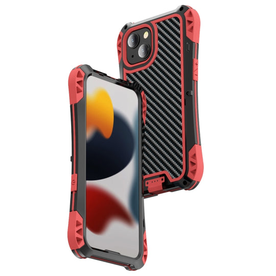 For iPhone 13 mini R-JUST AMIRA Shockproof Dustproof Waterproof Metal Protective Case (Red)