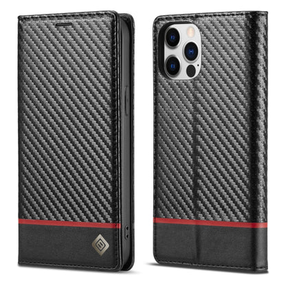 For iPhone 13 Pro Max LC.IMEEKE Carbon Fiber PU + TPU Horizontal Flip Leather Case with Holder & Card Slot & Wallet (Horizontal Black) - iPhone 13 Pro Max Cases by LC.IMEEKE | Online Shopping UK | buy2fix