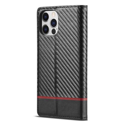 For iPhone 13 Pro Max LC.IMEEKE Carbon Fiber PU + TPU Horizontal Flip Leather Case with Holder & Card Slot & Wallet (Horizontal Black) - iPhone 13 Pro Max Cases by LC.IMEEKE | Online Shopping UK | buy2fix