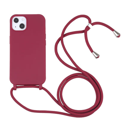 For iPhone 13 mini Candy Colors TPU Protective Case with Lanyard (Red) by buy2fix