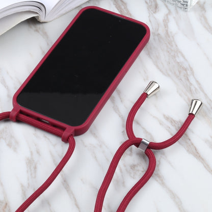 For iPhone 13 mini Candy Colors TPU Protective Case with Lanyard (Red) by buy2fix