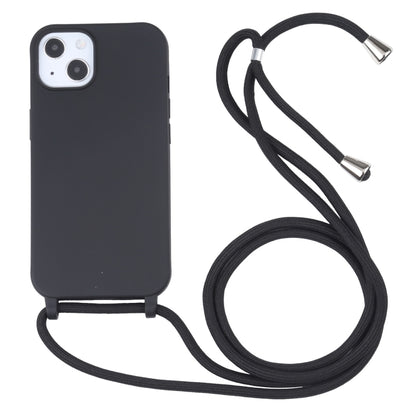 For iPhone 13 mini Candy Colors TPU Protective Case with Lanyard (Black) by buy2fix