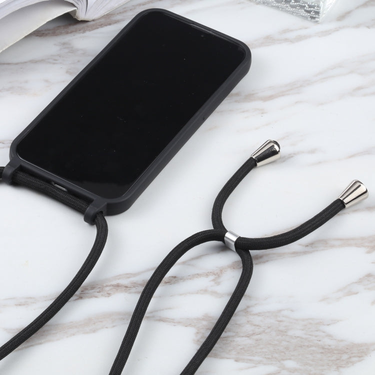 For iPhone 13 mini Candy Colors TPU Protective Case with Lanyard (Black) by buy2fix