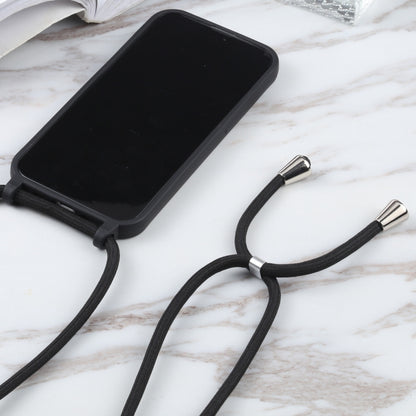 For iPhone 13 mini Candy Colors TPU Protective Case with Lanyard (Black) by buy2fix