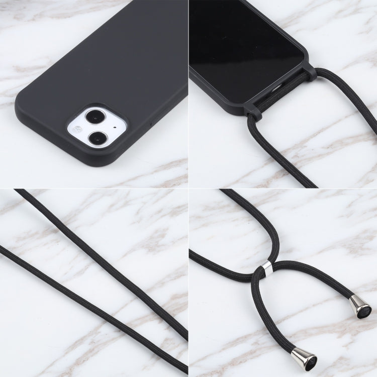 For iPhone 13 mini Candy Colors TPU Protective Case with Lanyard (Black) by buy2fix