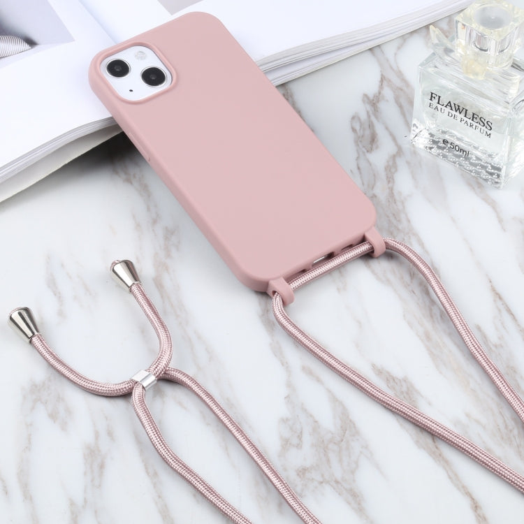 For iPhone 13 Pro Candy Colors TPU Protective Case with Lanyard (Rose Gold) - iPhone 13 Pro Cases by buy2fix | Online Shopping UK | buy2fix