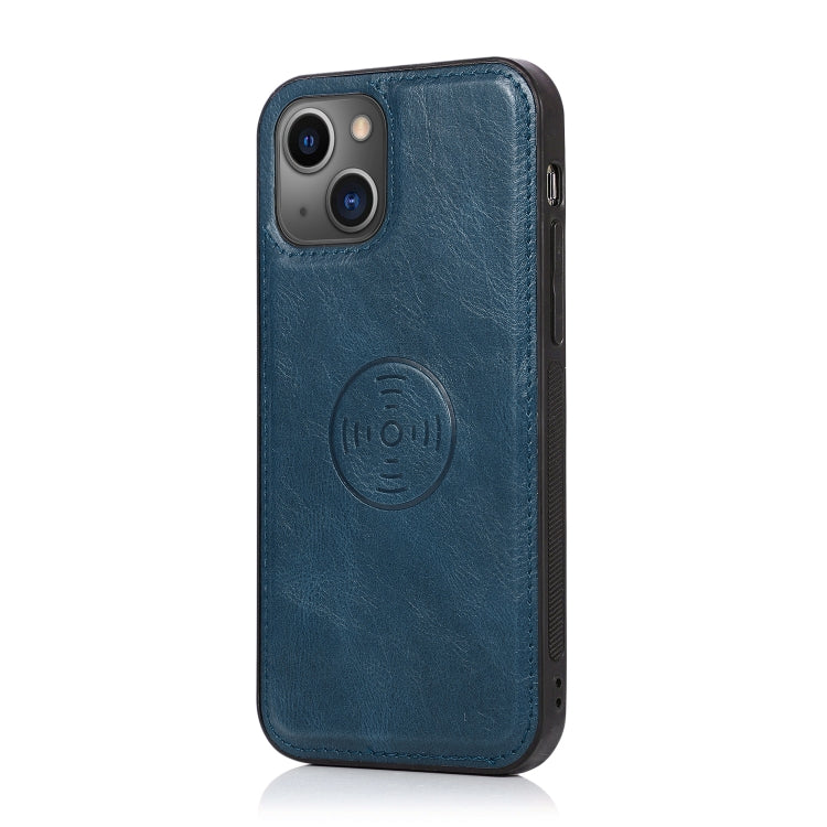 For iPhone 13 Strong Magnetic Detachable Horizontal Flip Leather Case with Card Slots & Wallet(Blue) - iPhone 13 Cases by buy2fix | Online Shopping UK | buy2fix