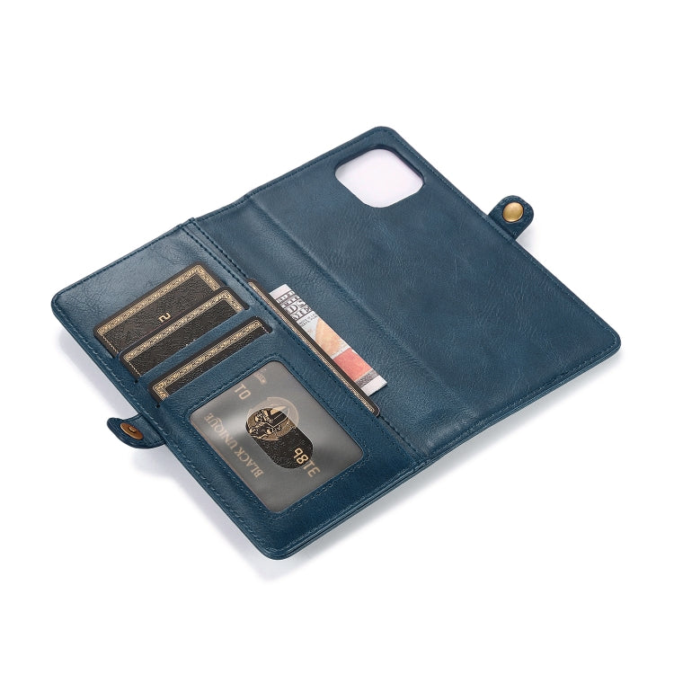 For iPhone 13 Strong Magnetic Detachable Horizontal Flip Leather Case with Card Slots & Wallet(Blue) - iPhone 13 Cases by buy2fix | Online Shopping UK | buy2fix