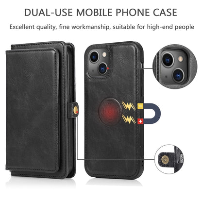 For iPhone 13 mini Strong Magnetic Detachable Horizontal Flip Leather Case with Card Slots & Wallet For iPhone 13 Mini(Black) by buy2fix