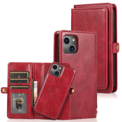 For iPhone 13 Pro Max Strong Magnetic Detachable Horizontal Flip Leather Case with Card Slots & Wallet (Red) - iPhone 13 Pro Max Cases by buy2fix | Online Shopping UK | buy2fix
