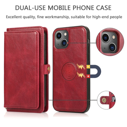 For iPhone 13 Pro Max Strong Magnetic Detachable Horizontal Flip Leather Case with Card Slots & Wallet (Red) - iPhone 13 Pro Max Cases by buy2fix | Online Shopping UK | buy2fix