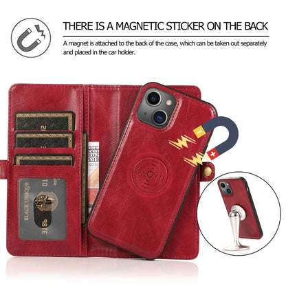 For iPhone 13 Pro Max Strong Magnetic Detachable Horizontal Flip Leather Case with Card Slots & Wallet (Red) - iPhone 13 Pro Max Cases by buy2fix | Online Shopping UK | buy2fix