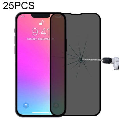 For iPhone 14 / 13 / 13 Pro 25pcs Anti-peeping Plasma Oil Coated High Aluminum Wear-resistant Tempered Glass Film - iPhone 13 Tempered Glass by buy2fix | Online Shopping UK | buy2fix