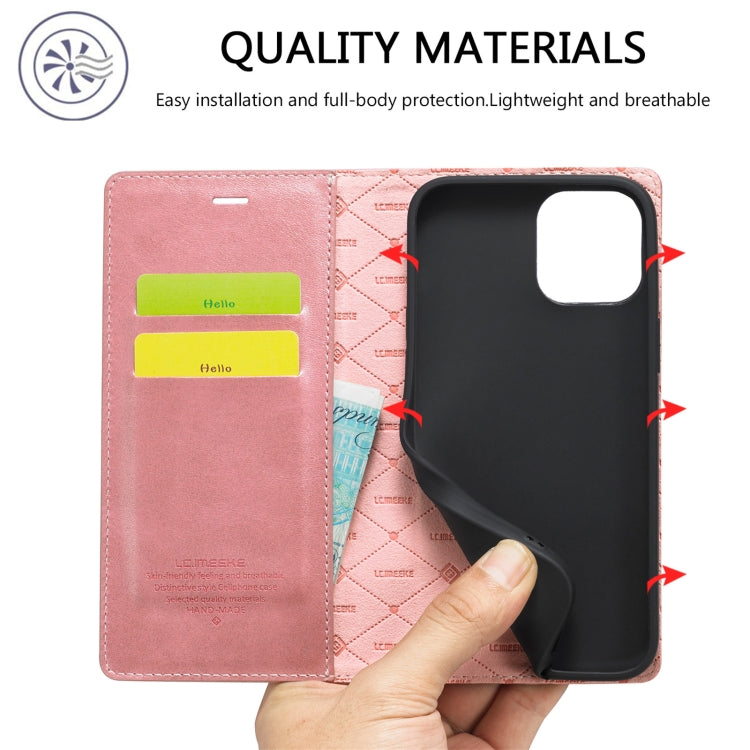 For iPhone 13 mini LC.IMEEKE Strong Magnetic PU + Matte TPU Horizontal Flip Leather Case with Holder & Card Slots & Wallet (Rose Gold) - iPhone 13 mini Cases by LC.IMEEKE | Online Shopping UK | buy2fix