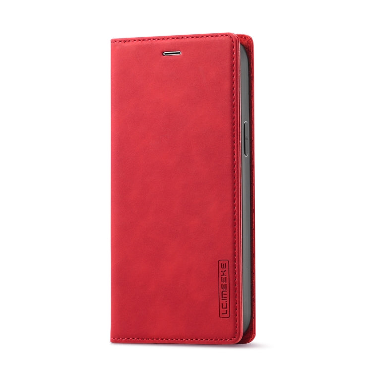 For iPhone 13 Pro LC.IMEEKE Strong Magnetic PU + Matte TPU Horizontal Flip Leather Case with Holder & Card Slots & Wallet(Red) - iPhone 13 Pro Cases by LC.IMEEKE | Online Shopping UK | buy2fix