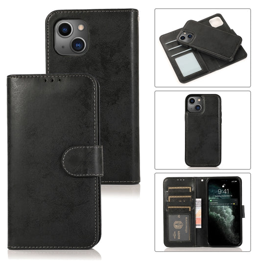 For iPhone 13 mini Retro 2 in 1 Detachable Horizontal Flip Leather Case with Card Slots & Wallet For  iPhone 13 Mini(Black) - iPhone 13 mini Cases by buy2fix | Online Shopping UK | buy2fix