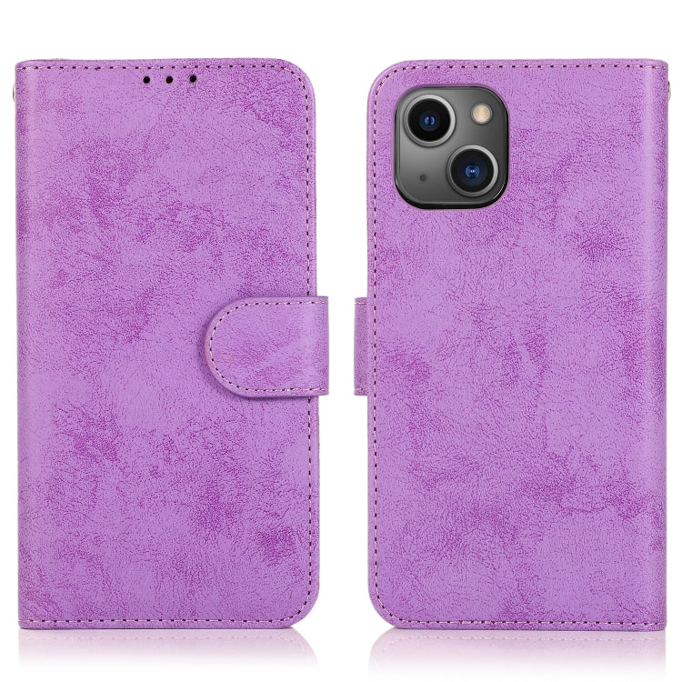 For iPhone 13 Pro Retro 2 in 1 Detachable Horizontal Flip Leather Case with Card Slots & Wallet (Purple) - iPhone 13 Pro Cases by buy2fix | Online Shopping UK | buy2fix