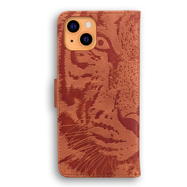 For iPhone 13 mini Tiger Embossing Pattern Horizontal Flip Leather Case with Holder & Card Slots & Wallet (Brown) by buy2fix