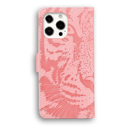 For iPhone 13 Pro Tiger Embossing Pattern Horizontal Flip Leather Case with Holder & Card Slots & Wallet (Pink) - iPhone 13 Pro Cases by buy2fix | Online Shopping UK | buy2fix