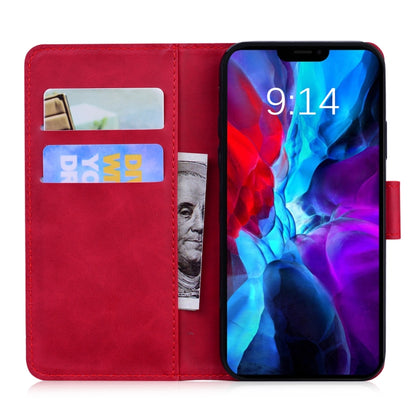 For iPhone 13 mini Skin Feel Pure Color Horizontal Flip Leather Case with Holder & Card Slots & Wallet (Red) by buy2fix