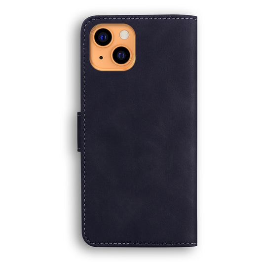 For iPhone 13 Skin Feel Pure Color Horizontal Flip Leather Case with Holder & Card Slots & Wallet(Black) by buy2fix