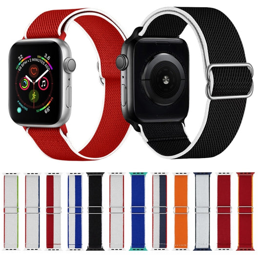 High Elastic Nylon Watch Band For Apple Watch Ultra 49mm&Watch Ultra 2 49mm / Series 9&8&7 45mm / SE 3&SE 2&6&SE&5&4 44mm / 3&2&1 42mm(Greece) by buy2fix