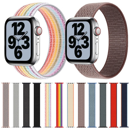 Single Lap Nylon Watch Band, Size: M 155mm For Apple Watch Ultra 49mm&Watch Ultra 2 49mm / Series 9&8&7 45mm / SE 3&SE 2&6&SE&5&4 44mm / 3&2&1 42mm(Dark Red) - Watch Bands by buy2fix | Online Shopping UK | buy2fix