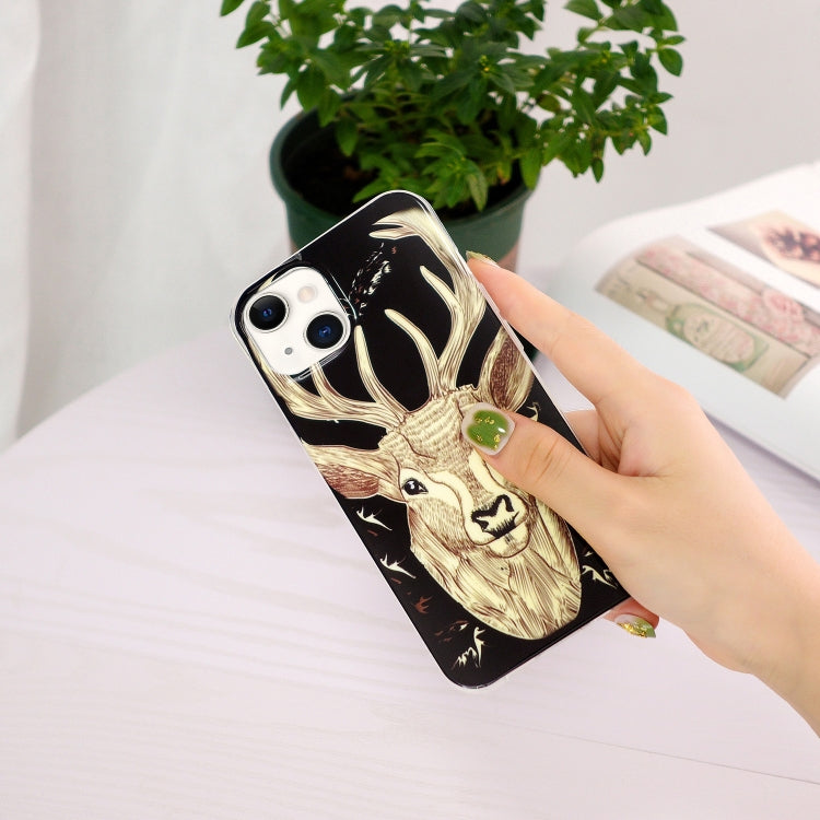 For iPhone 13 mini Luminous TPU Soft Protective Case (Deer Head) - iPhone 13 mini Cases by buy2fix | Online Shopping UK | buy2fix