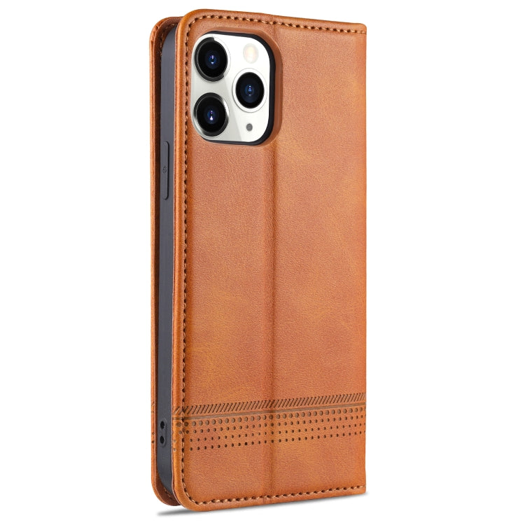 For iPhone 13 AZNS Magnetic Calf Texture Horizontal Flip Leather Case with Card Slots & Holder & Wallet(Light Brown) - iPhone 13 Cases by AZNS | Online Shopping UK | buy2fix
