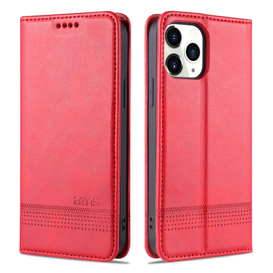 For iPhone 13 Pro AZNS Magnetic Calf Texture Horizontal Flip Leather Case with Card Slots & Holder & Wallet (Dark Green)