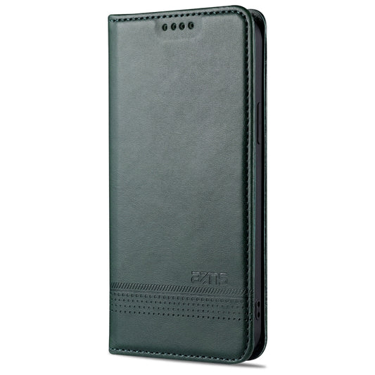 For iPhone 13 Pro AZNS Magnetic Calf Texture Horizontal Flip Leather Case with Card Slots & Holder & Wallet (Dark Green) - iPhone 13 Pro Cases by AZNS | Online Shopping UK | buy2fix