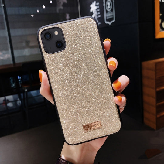 For iPhone 13 mini SULADA Shockproof TPU + Handmade Leather Case (Gold)