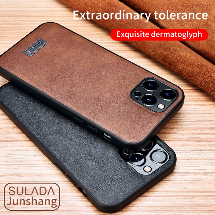 For iPhone 13 SULADA Shockproof TPU + Handmade Leather Protective Case(Orange) - iPhone 13 Cases by SULADA | Online Shopping UK | buy2fix