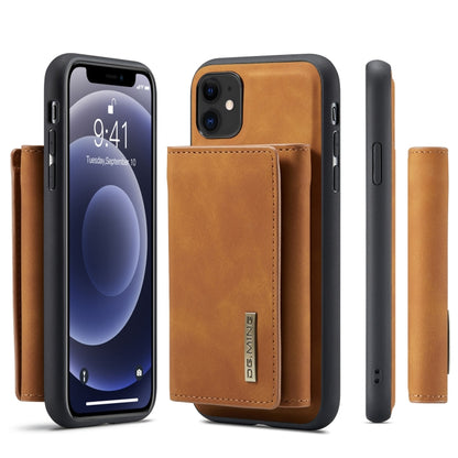 DG.MING M1 Series 3-Fold Multi Card Wallet  Back Cover Shockproof Case with Holder Function For iPhone 11(Brown) - iPhone 11 Cases by DG.MING | Online Shopping UK | buy2fix