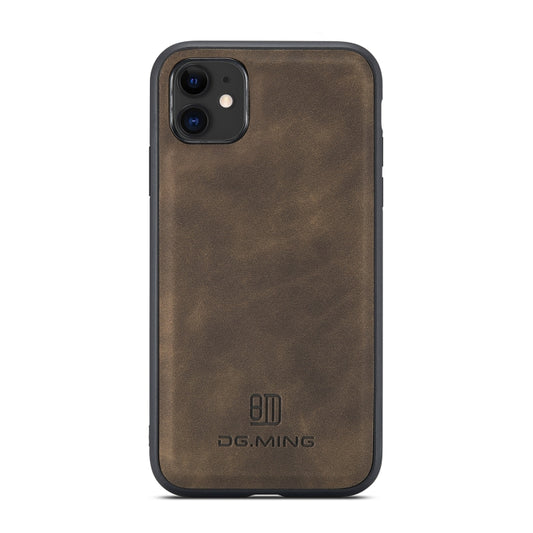 DG.MING M1 Series 3-Fold Multi Card Wallet  Back Cover Shockproof Case with Holder Function For iPhone 11(Coffee) - iPhone 11 Cases by DG.MING | Online Shopping UK | buy2fix