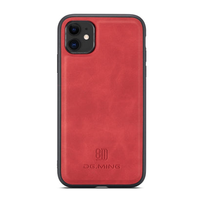 DG.MING M1 Series 3-Fold Multi Card Wallet  Back Cover Shockproof Case with Holder Function For iPhone 11(Red) - iPhone 11 Cases by DG.MING | Online Shopping UK | buy2fix