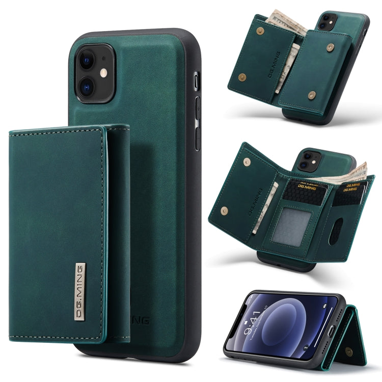 DG.MING M1 Series 3-Fold Multi Card Wallet  Back Cover Shockproof Case with Holder Function For iPhone 11(Green) - iPhone 11 Cases by DG.MING | Online Shopping UK | buy2fix