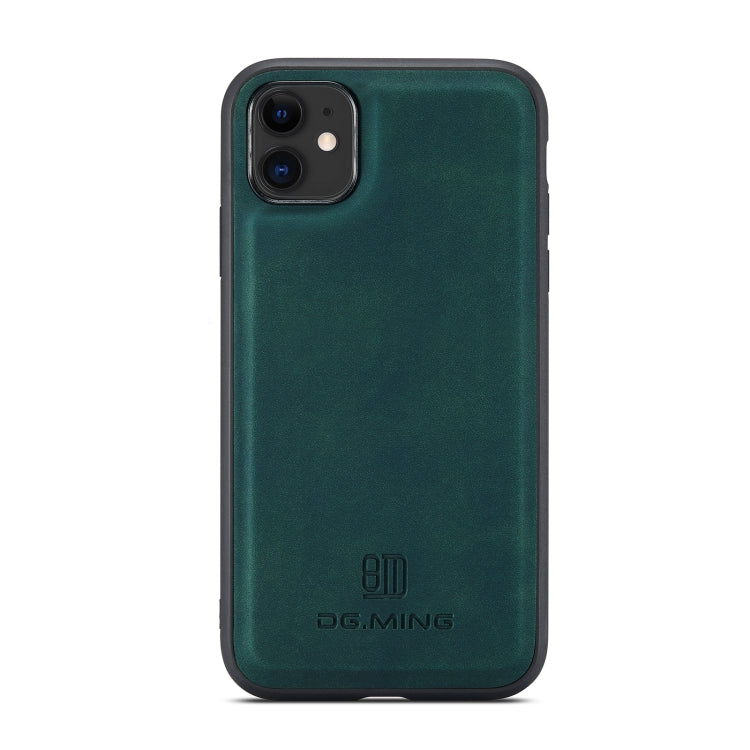 DG.MING M1 Series 3-Fold Multi Card Wallet  Back Cover Shockproof Case with Holder Function For iPhone 11(Green) - iPhone 11 Cases by DG.MING | Online Shopping UK | buy2fix