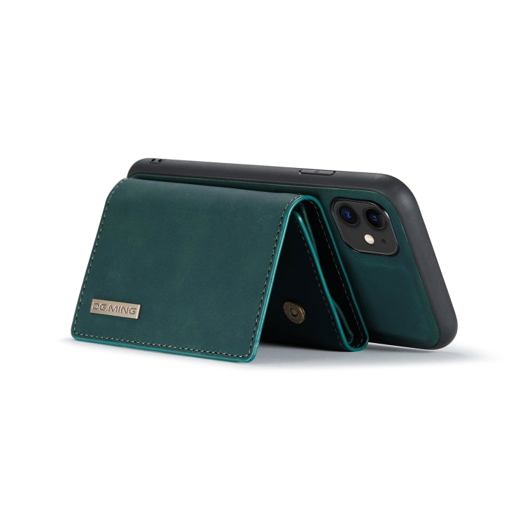 DG.MING M1 Series 3-Fold Multi Card Wallet  Back Cover Shockproof Case with Holder Function For iPhone 11(Green) - iPhone 11 Cases by DG.MING | Online Shopping UK | buy2fix
