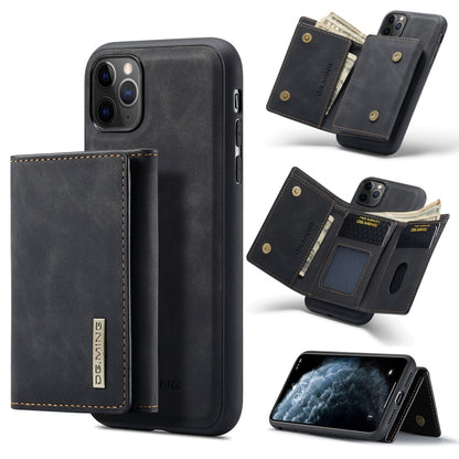 DG.MING M1 Series 3-Fold Multi Card Wallet Back Cover Shockproof Case with Holder Function For iPhone 11 Pro(Black) by DG.MING