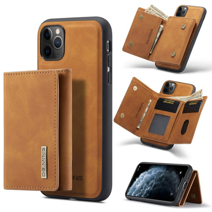 DG.MING M1 Series 3-Fold Multi Card Wallet Back Cover Shockproof Case with Holder Function For iPhone 11 Pro(Brown) by DG.MING