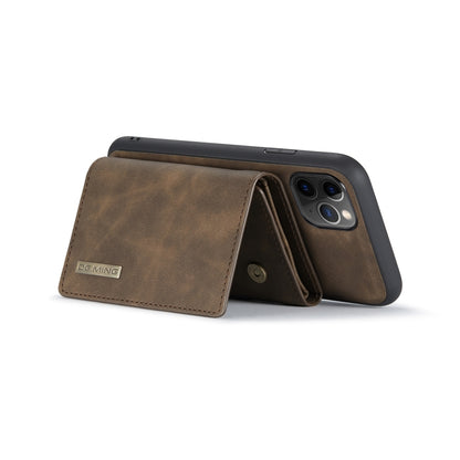 DG.MING M1 Series 3-Fold Multi Card Wallet Back Cover Shockproof Case with Holder Function For iPhone 11 Pro(Coffee) by DG.MING